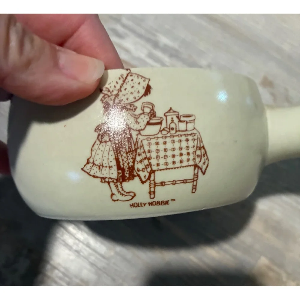 Vintage Holly Hobbie Ceramic Lidded Soup Crock Oven Proof Stoneware Cream Brown